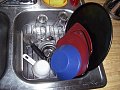 With very little counter space and no dishwasher, this in the sink dish rack is perfect. 